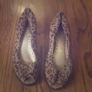 Leopard print wedges size 5.5-6.